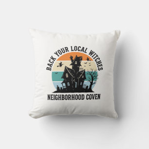 Lokale Hexe Halloween Spukhaus Retro Art Kissen
