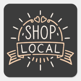 Lokale Retro-Vintage Ästhetik kaufen Quadratischer Aufkleber