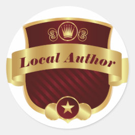 Lokaler Autor, elegantes Rotes Gold, Runder Aufkleber