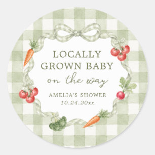 Lokaler Bauernmarkt-Baby-Shower Runder Aufkleber