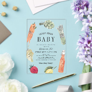 Lokaler Bauernmarkt für Babys - Babyparty Acryleinladungen