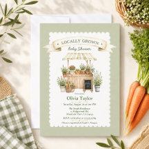 Lokaler Bauernmarkt Gingham-Baby-Party