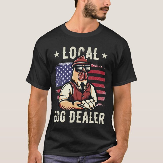 Lokaler Eierhändler am 4. Juli US-amerikanische Hü T-Shirt (Vorderseite)