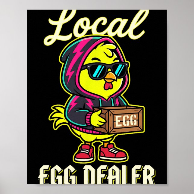 Lokaler Eierhändler Chicken Sungles Hoodie Ostern  Poster (Vorne)