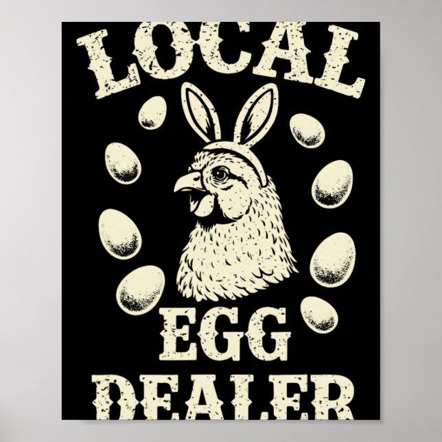 Lokaler Eierhändler Geflügelfarm Ostertag Farmer  Poster (Vorne)
