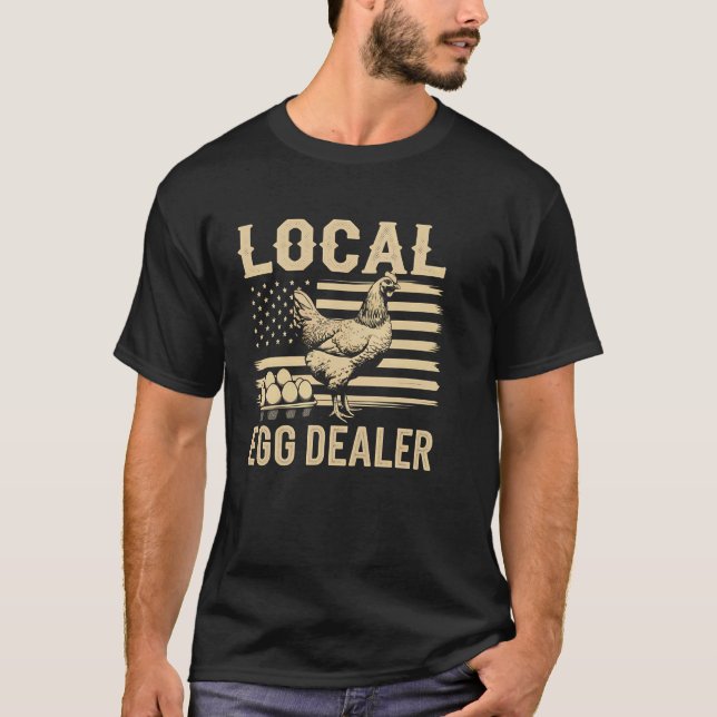 Lokaler Eierhändler Hühnerbauer Geflügelfarm Frisc T-Shirt (Vorderseite)