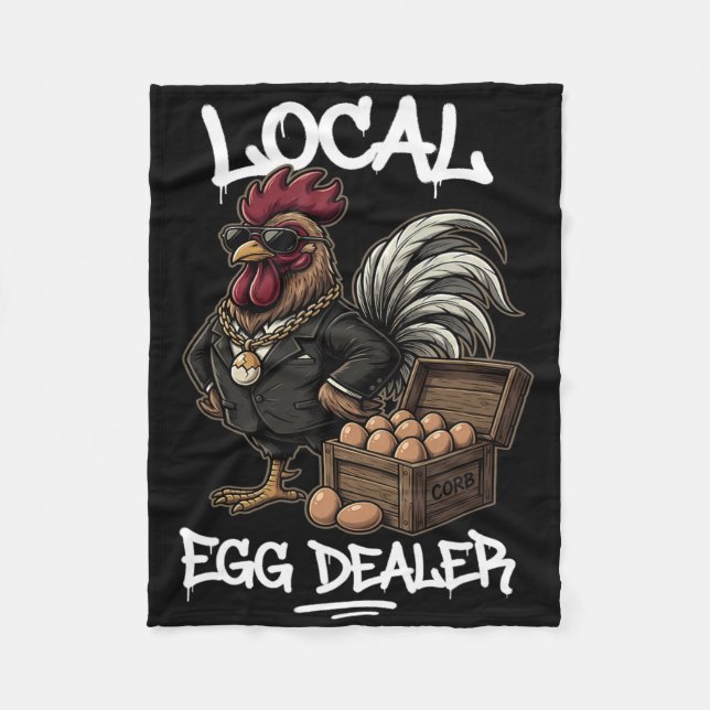 Lokaler Eierhändler-Kader Ostern Lustiger Hühnerba Fleecedecke (Vorderseite)