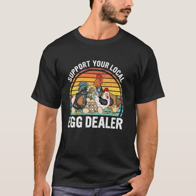 Lokaler Eierhändler Lustiger gebleichter Hühnerlie T-Shirt (Vorderseite)