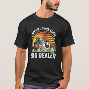 Lokaler Eierhändler Lustiger gebleichter Hühnerlie T-Shirt