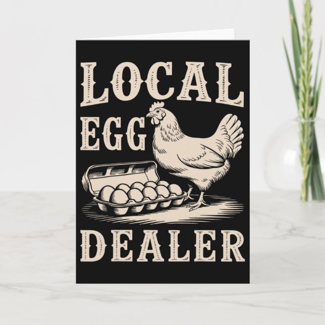 Lokaler Eierhändler Retro-Huhn Lustiger Bauer Oste Karte (Vorderseite)
