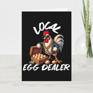 Lokaler Eierhändler Retro-Huhn Lustiger Bauer Oste Karte
