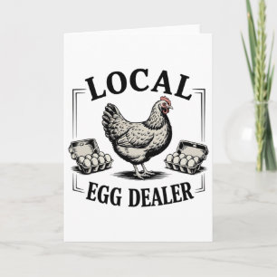 Lokaler Eierhändler Retro-Huhn Lustiger Bauer Oste Karte