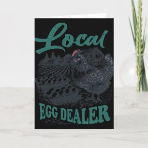 Lokaler Eierhändler Retro-Huhn Lustiger Bauer Oste Karte