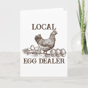 Lokaler Eierhändler Retro-Huhn Lustiger Bauer Oste Karte