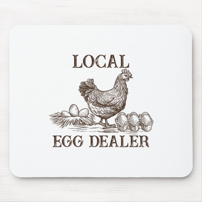 Lokaler Eierhändler Retro-Huhn Lustiger Bauer Oste Mousepad (Vorne)