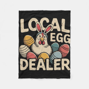 Lokaler Eierhändler Retro-Huhn Lustiger Farmer Ost Fleecedecke