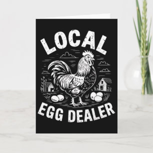 Lokaler Eierhändler Retro Lustiges Huhn Ostern Bau Karte