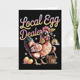 Lokaler Eierhändler Retro Lustiges Ostern Hühnerfa Karte