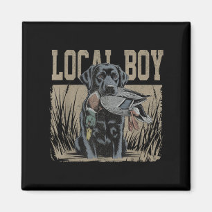 Lokaler Junge schwarzes Labor Jagd Hunde Marsch Sz Magnet