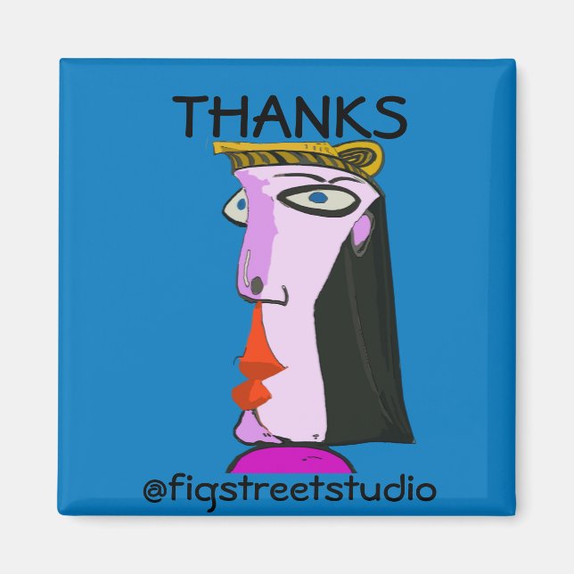 Lokaler Künstler, Dank, Text bearbeiten Magnet (Vorne)