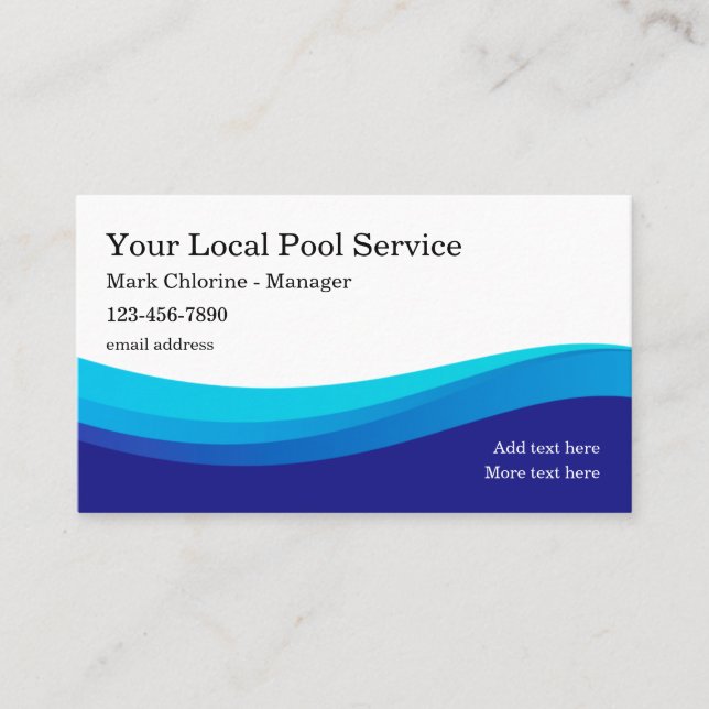 Lokaler Pool-Service Visitenkarte (Vorderseite)