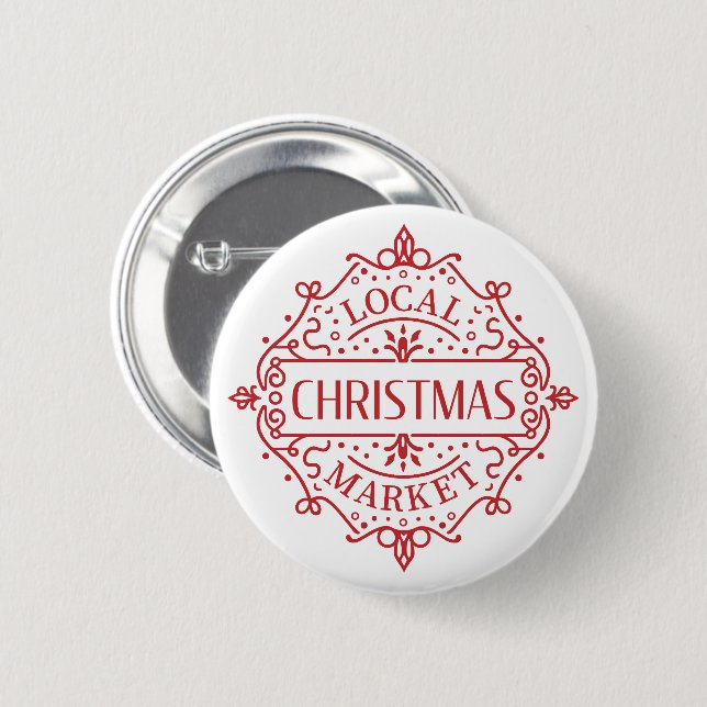 Lokaler Weihnachtsmarkt Button (Vorne & Hinten)