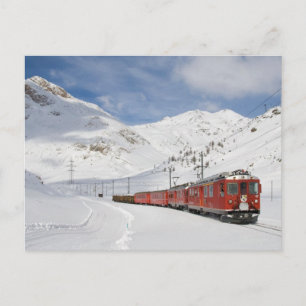 Lokaler Zug auf der Bernina-Linie Schweiz Postkarte