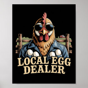 Lokales Ei-Händler-Verzeichnis Ostern Lustiger Hüh Poster