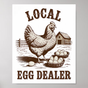 Lokales Eierhändler-Verzeichnis Ostern Lustiger Hü Poster