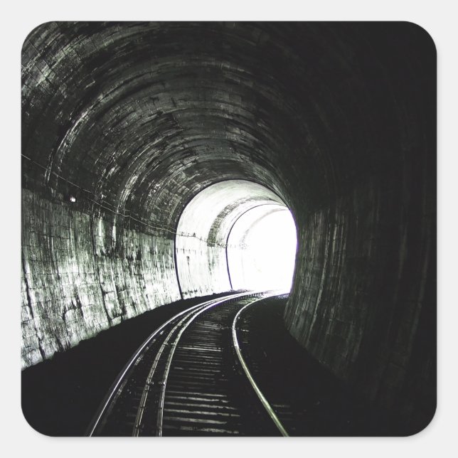 Lokaltunnel Quadratischer Aufkleber (Vorderseite)