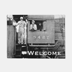Lokführer und Schaffner Vintage Eisenbahn Fußmatte