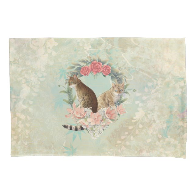 Lokis Buddies: Mika und Chidori Bengalische Katzen Kissenbezug (Vorderseite)