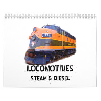 Lokomotivdampf und Dieselwandkalender Kalender
