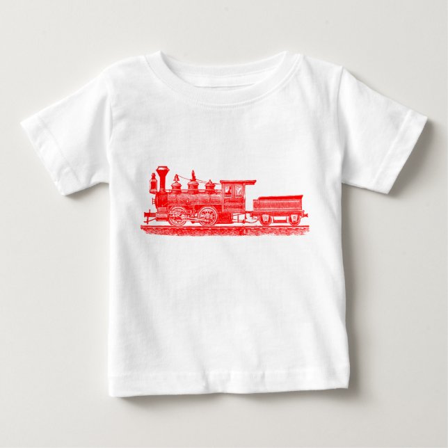 Lokomotive 02 - Rot Baby T-shirt (Vorderseite)