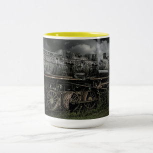 Lokomotive Dampfmotor Zug Schiene Eisenbahn Zweifarbige Tasse
