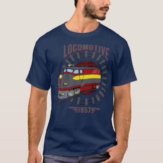 Lokomotive-Eisenbahn-Motor-Gleise der 50er Jahre T-Shirt