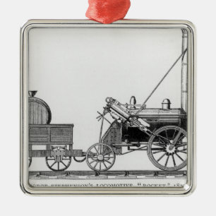 Lokomotive Georges Stephensons, "Rocket", 1829 Silbernes Ornament
