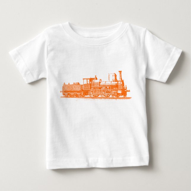 Lokomotive — Orange Baby T-shirt (Vorderseite)