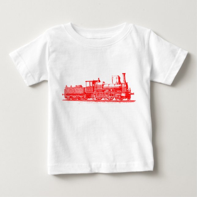 Lokomotive - rot baby t-shirt (Vorderseite)