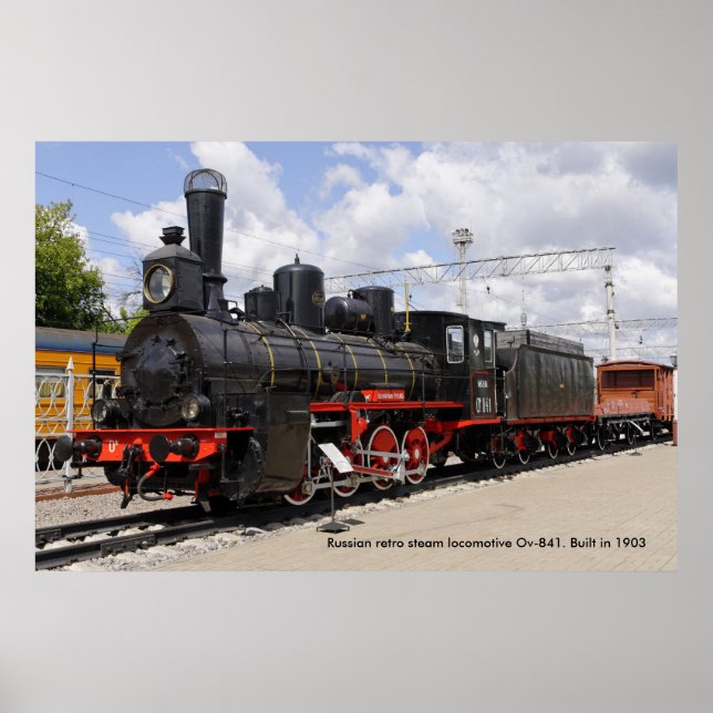 Lokomotive, Russische Retrodampflokomotive Ov-8... Poster (Vorne)