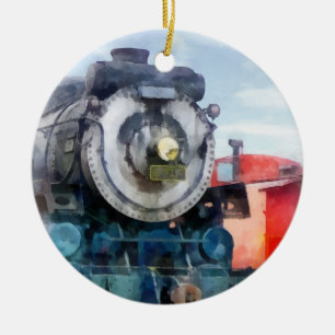 Lokomotive und Kaboose Keramik Ornament