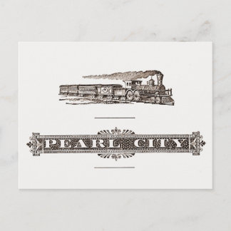 Lokomotive und Pearl City Sign, Hawaii 1890 Postkarte