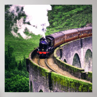 Lokomotive-Zug auf Brücke
