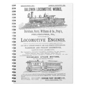 Lokomotiven Baldwin Eisenbahn Lokomotiven Notizblock