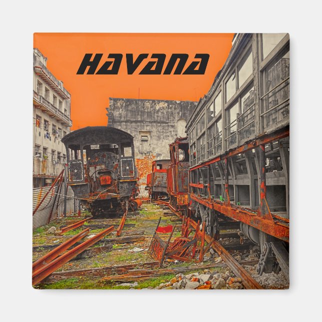 Lokomotiven mit Güterwagen in Havanna Magnet (Vorne)