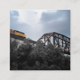 Lokomotiven überqueren die Thebes Bridge Quadratische Visitenkarte