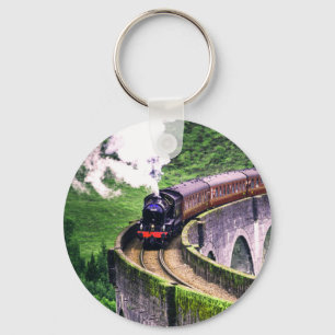 Lokomotivenbahn auf Brücke Schlüsselanhänger