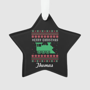 Lokomotivzug Ugly Christmas Sweater Ornament