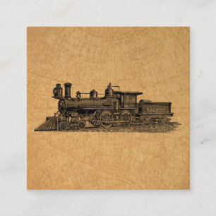 Lokomotivzug Vintager Dampfzug Motor & Kartenstil Begleitkarte