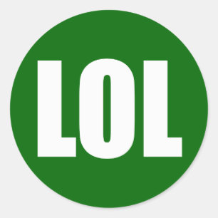 LOL (dunkel) Weiß auf Grün Runder Aufkleber